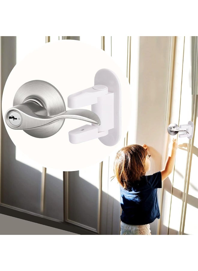 Matenf Childproof Door Lever Lock (2 Pack) Prevents Toddlers Pets From Opening Doors - Image 1